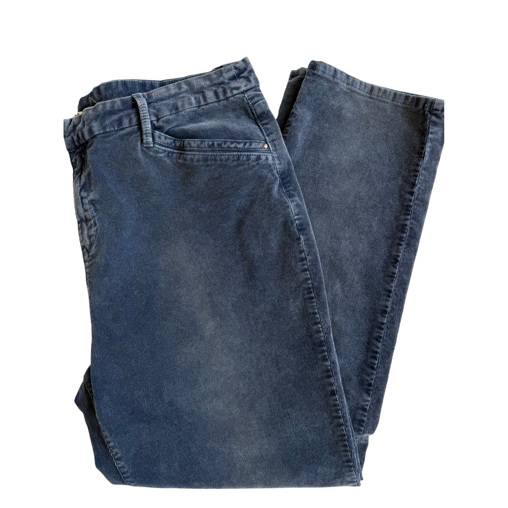 Soft Surroundings Navy Blue Corduroy Straight Leg Pants Womens 18 Mid Rise